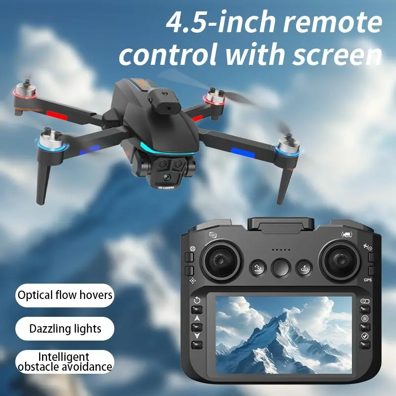 MREGB Novice Remote Quadcopter Drone with Quadcopter Design, 4.5-inch Screen Remote, HD Camera, HD Video, Obstacle Avoidance, LED Night Glow, Optical Flow Hover, Orientation Sensor, Ideal for Kids & Outdoor Gifting, Intelligent Obstacle Avoidance