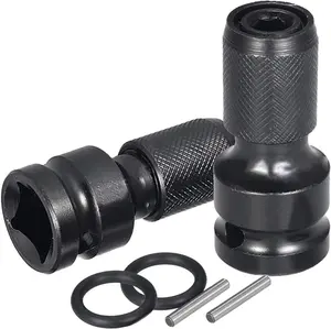 2PCS 1/2 inch Square Drive to 1/4 inch Hex Female Socket Adapter Converter Chuck Adaptor for Air and Electric Impact Wrench Impact Drill Ratchet Wrench