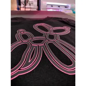 VTS Super Pop 700 Heat Transfer Vinyl | Thick HTV | Raised 3D Foam | 2 Tone Vinyl  - Black and Pink Vinyl