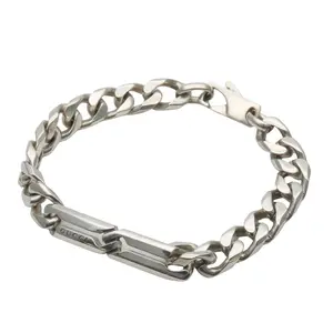 Pre-owned GUCCI Sterling Silver 925 (Ag925) Small Leather Goods Knot Infinity Silver925 Bracelet Size 17