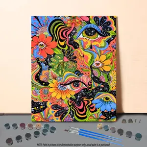 Flower Pattern DIY Painting By Numbers Kit, 1 Set DIY Paint By Numbers Kit without Frame, Wall Art Decoration for Home Living Room Bedroom