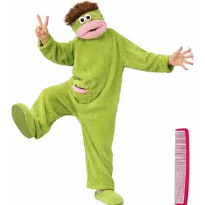 Big Mouth Monster Onesie Adult,  Monster Onesie,Funny Goofy Fuzzy Green Monster Pajamas
