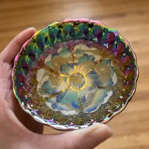 Iridescent Great Wall Jianzhan with Rainbow Glaze | Auspicious Artisan Vessel,Chinese culture,High-temperature firing,Handcrafted ceramic cup,Wine Glass,  Kung Fu Cup - Enamel Pattern Artware