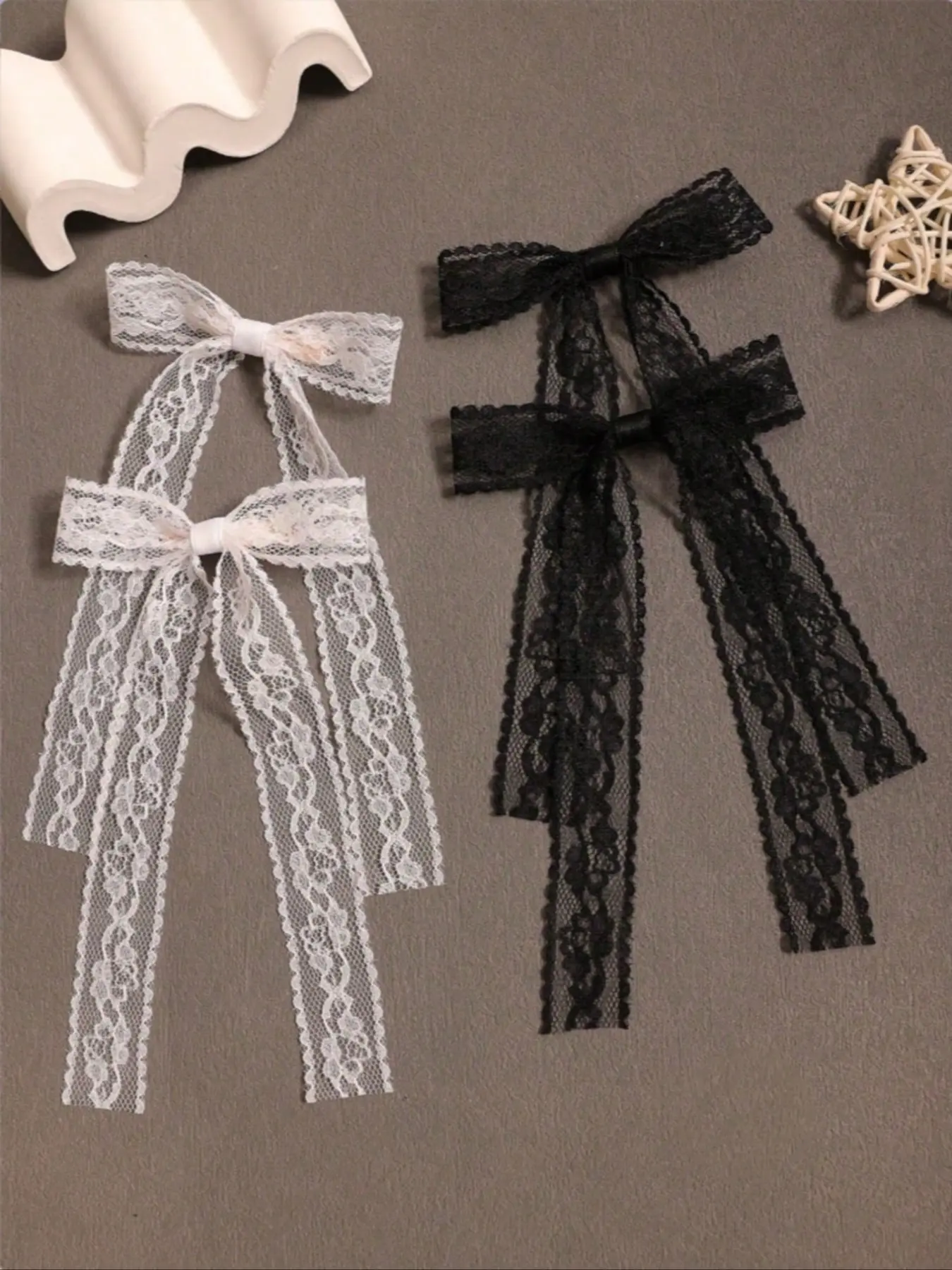 Cute Japanese-Style & Lace Bow Hair Clips, 4pcs Summer Side Bang Accessories, Stylish Hair Claw & Barrette Set, Hairpin, Barrettes Hair Clips, Hair Style Accessory