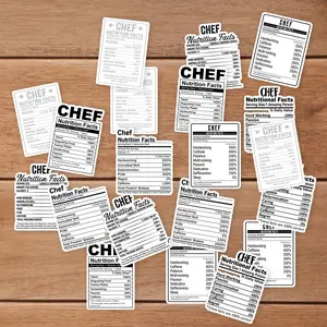 Stickers Pack 20 Pcs Chef Skateboard Nutrition Vinyl Bike Facts Waterproof Bumper Colorful Guitar Aesthetic Car Laptop Bottle Luggage Water