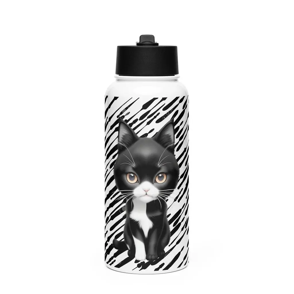 Buddy Stainless Steel Water Bottle with a Straw Lid