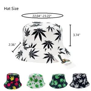 "leaf" Bucked Hat Breathable & Foldable Sun Protection Tropical Hat, Ideal For Outdoor Activities And Travel
