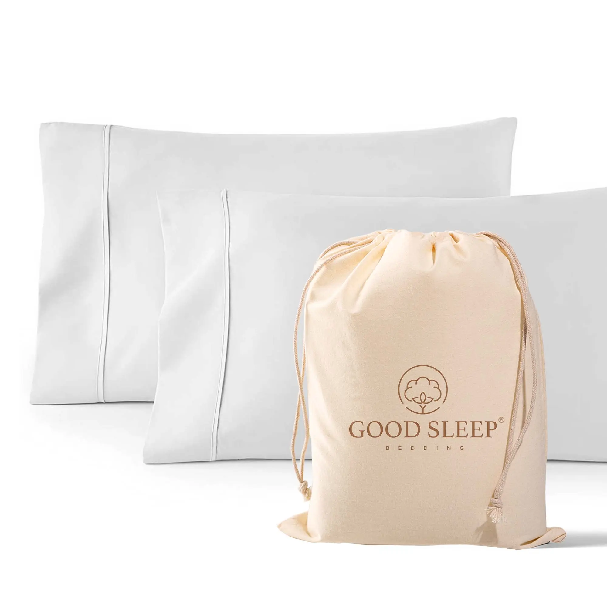 Luxe Sateen Weave Pillowcases - King Size Egyptian Cotton, Breathable Fabric Premium Soft Bedroom Textile Furnishings