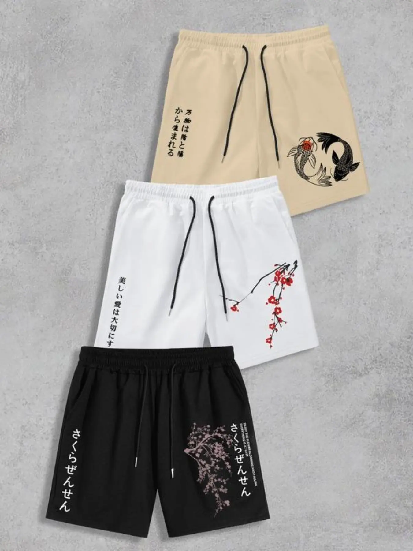 Men's Lightweight Shorts Set, Floral Pattern, Loose-Fit Casual Wear, Ideal for Fitness & Leisure, Comfortable Daily Use
