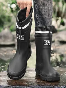 Multifunctional Cuffed Mid-calf Boots, Dual Waterproof Anti-slip Performance, Reflective Warning Design, All-scene Practical Rain Shoes