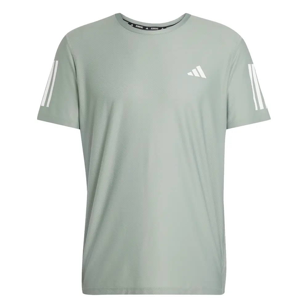 adidas Mens Own The Run Crew Neck Short Sleeve Casual Tops Casual - Green