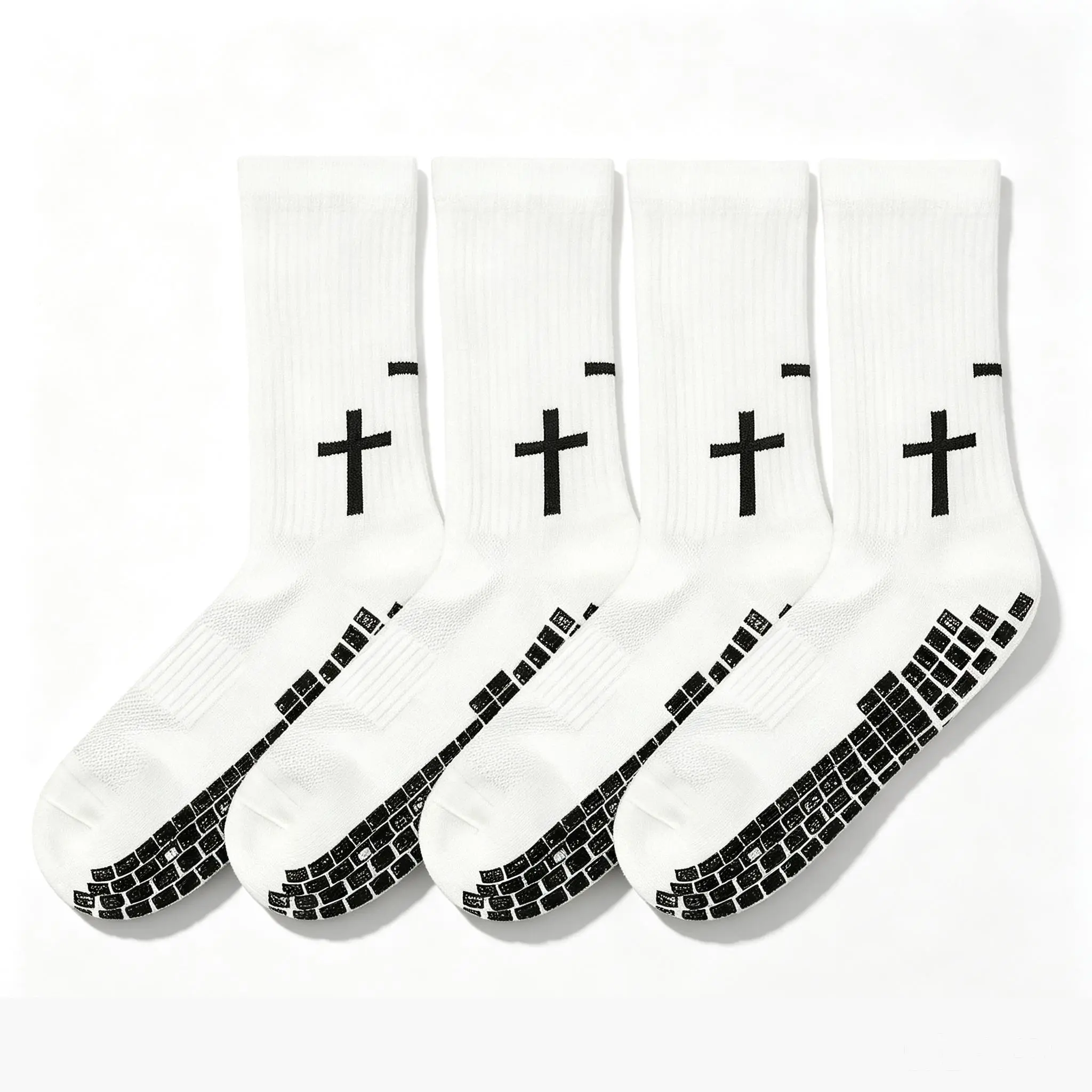 26grip socks soccer,4 Pairs Cross Pattern Soccer Socks, Unisex Mid-Calf Non-Slip Terry Sole Athletic Socks, Sweat-Wicking Breathable Durable Sports Socks for Soccer,4 Pairs Men’s Silicone Cross-Grip Anti-Slip Soccer Grip Socks, Men Sizes 6-13