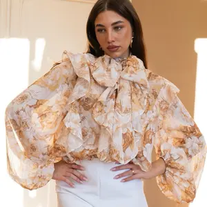 The Valentina Bow Palazzo Bloom Blouse