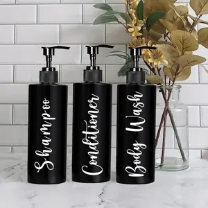 3pcs 500ML Shampoo Shower Gel Hair Conditioner Bottles, Shampoo Dispenser, Bamboo Scientific Names Genus Species, China Harvested, No Ca Prop 65 Warning