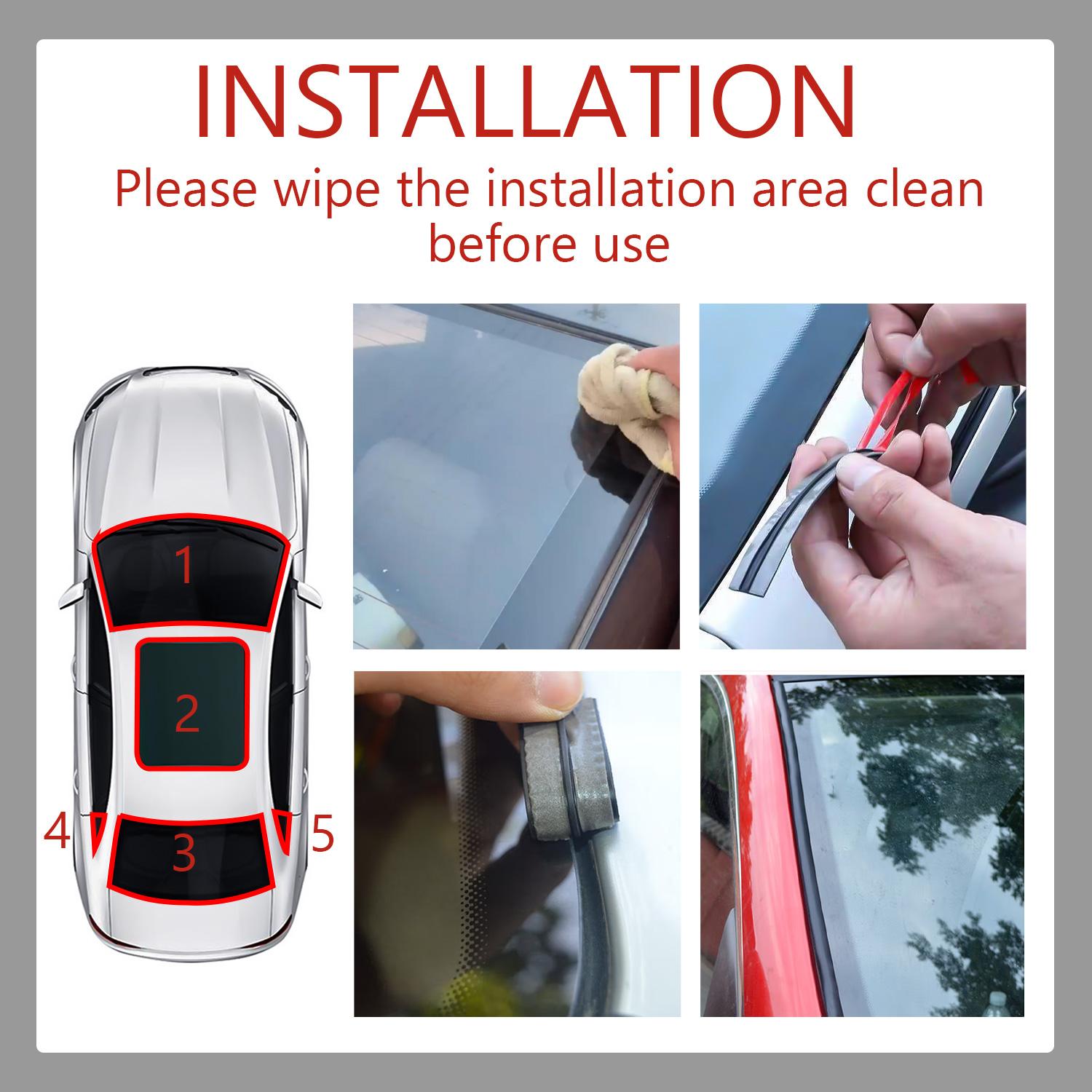 10Ft Universal T-Shape Car Weather Stripping, Self Adhesive Rubber Seal Strip for Windshield, Soundproof Quick Lift