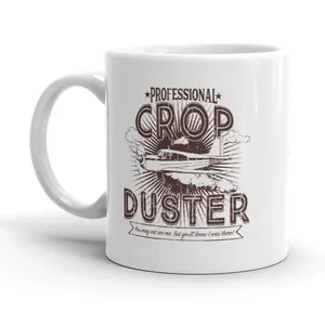 Professional Crop Duster Funny Fart Mug Rude Farting Coffee Cup - 11oz Funny Coffee Mugs Ceramic Printed Drinkware Cup
