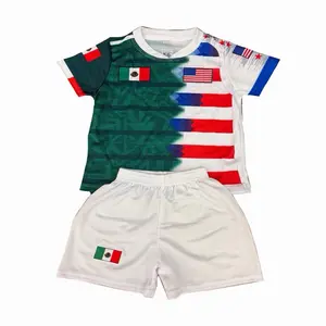 Mexico/USA Soccer Set Green & Black Unisex Jersey & Shorts