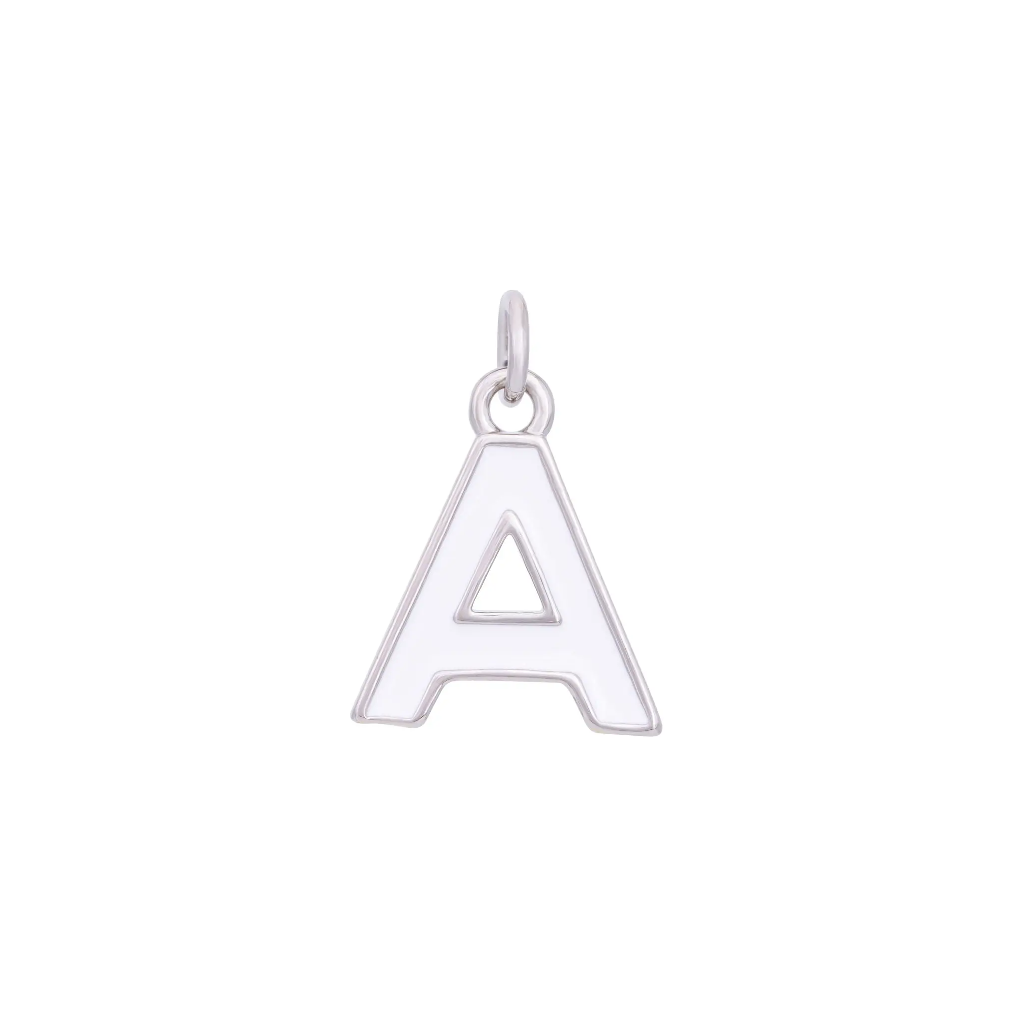 White & Silver Letter Charms A-Z