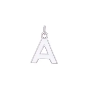 White & Silver Letter Charms A-Z