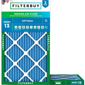 Filterbuy 14x36x1 Air Filter (2-Pack), Pleated MERV 13 Optimal Defense HVAC AC Furnace Air Filters (Actual Size: 13.50 x 35.50 x 0.75 Inches)