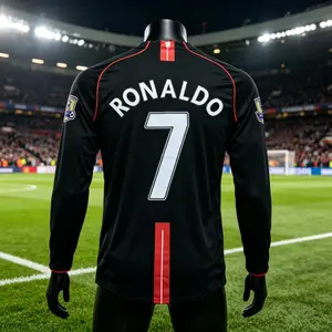 0708 Retro Long Sleeve No. 7 Soccer Jersey