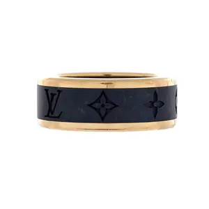 Pre-owned Louis Vuitton Les Gaston Ring 18K Yellow Gold and Titanium by Rebag