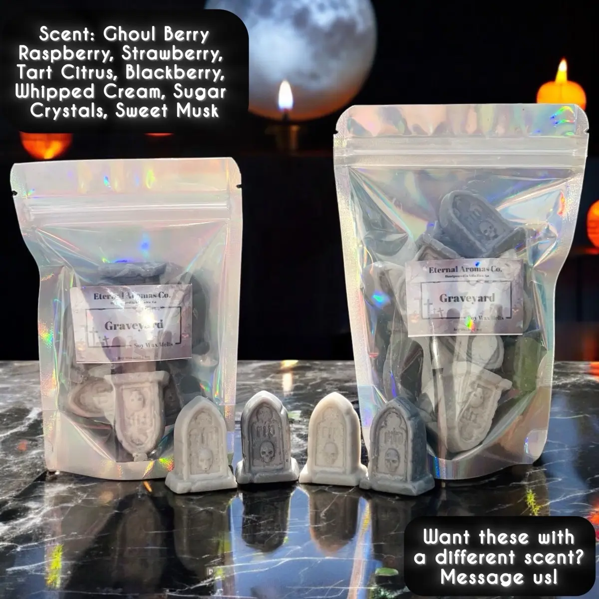 Tombstone Wax Melts | Graveyard Wax Melts | Ghoul Berry Wax Melts | Halloween Wax Melts | Spooky Wax Melts | Candle Decor Decoration Fragrance Scent Scented Perfume Ornaments Aroma