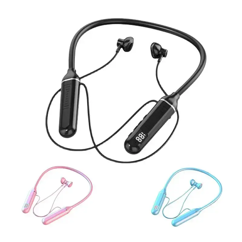 Bluetooth-compatible Electronic Earphones Blue, Long Battery Life, Battery Display, Hi-Fi Sound Quality, Ideal for Sports, Cycling, Running, Outdoor Activities, Headphones