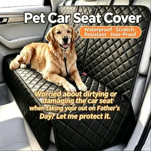 Father's Day Gift for Pet Lovers, Waterproof Seat Protector, Easy Install Car Harness, Side Zipper, Fits All Cars
