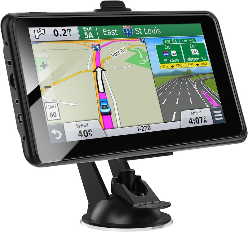 Upgrade 2024 GPS Navigation for Truck Car,7 inch 2.5D Screen,Commercial Drivers Semi Truck GPS,World Map Navigation System 8GB 256M with Voice Guidance,Speed Limit Warning,Lifetime Free Map Updates