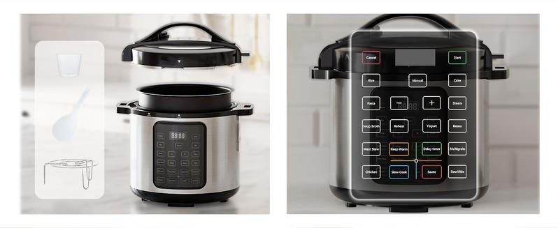 【Deal】Sweet Furniture 9-in-1 Electric Pressure Cooker 6 Quart, Steamer, Yogurt Maker, Rice, Egg Cooker, Multi-Functional Smart Pot, Stainless Steel