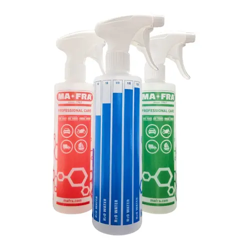 MA-FRA 500mL Chemical Resistant Empty Refillable Spray Bottle with Trigger Top, Chemical Resistant Spray Top, Handy Markings, Portable Misting Storage for Home Supplies Organization
