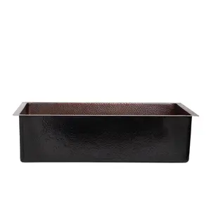 33 Inch Copper Drop In Single Bowl Sink - Brown Copper