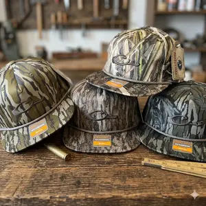Drake X Richardson 256XE Flatbill Logo Rope Hat Drake Waterfowl Hunting Cap Outdoor Camo Adjustable Trucker Hat