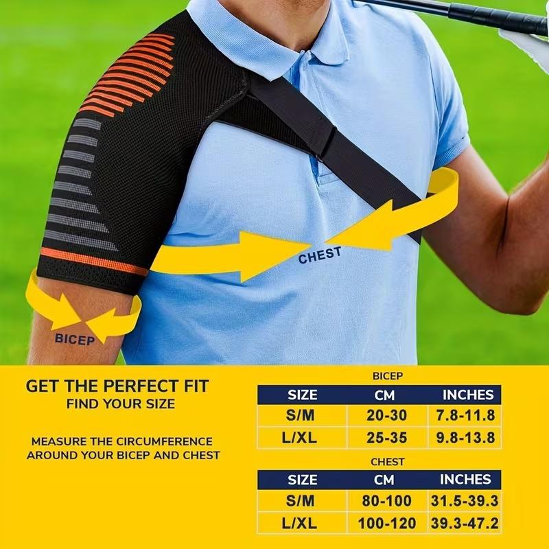 1Pcs Adjustable Shoulder Brace for Men & Women - Rotator Cuff Support Brace and Arm Sling for Pain Relief, Shoulder Compression Sleeve for Preventing Strains and Dislocation, Adjustable Fits Left and Right Arm, Men & Women