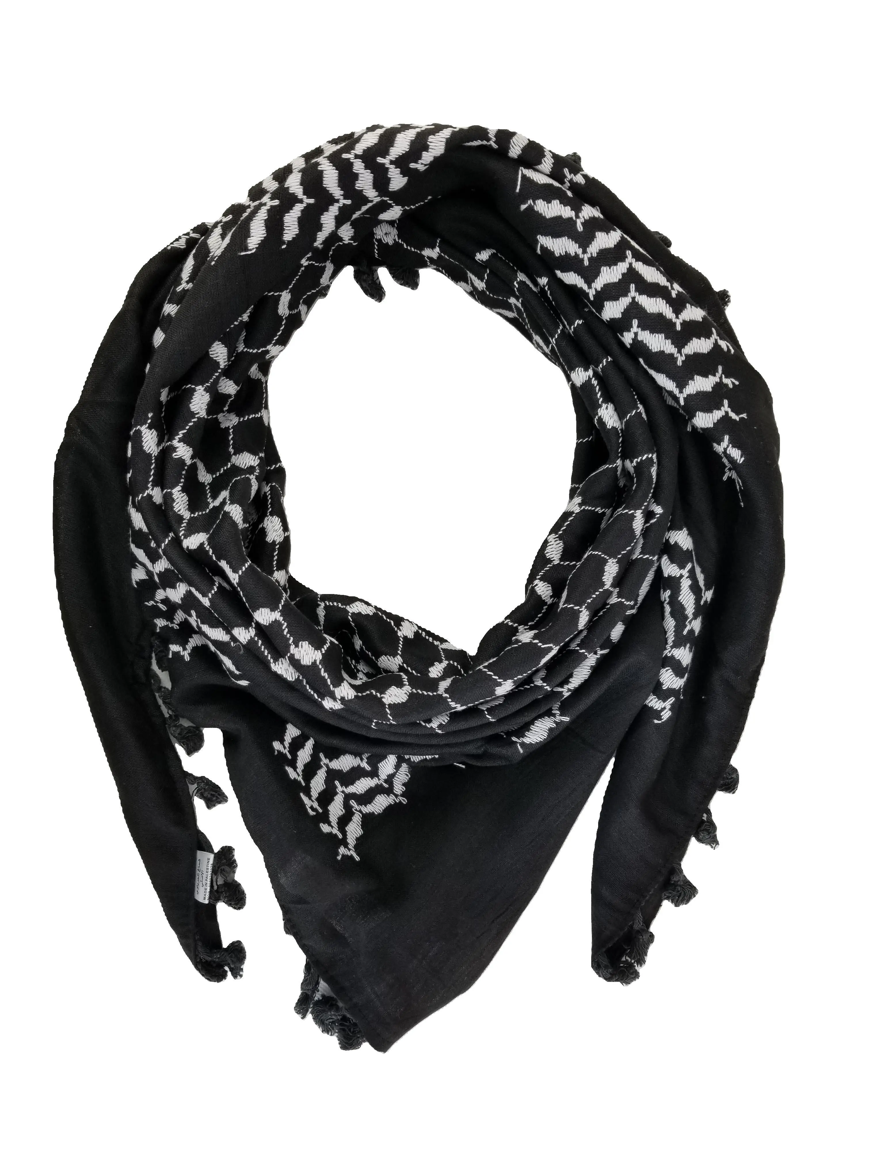 Black Shemagh Keffiyeh - Made in Palestine