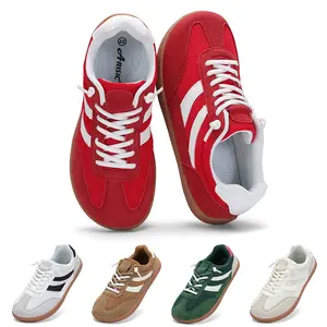 Women's Retro Fashion Sneakers - 2026 New Lightweight Soft Sole Comfort Shoes - Breathable Casual Lace Up Trainers Red Athletic