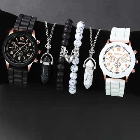 6-Piece/Sets Fashion Best-Sellers Classic Couple Collection Quartz Watch Set Fashionable Watches