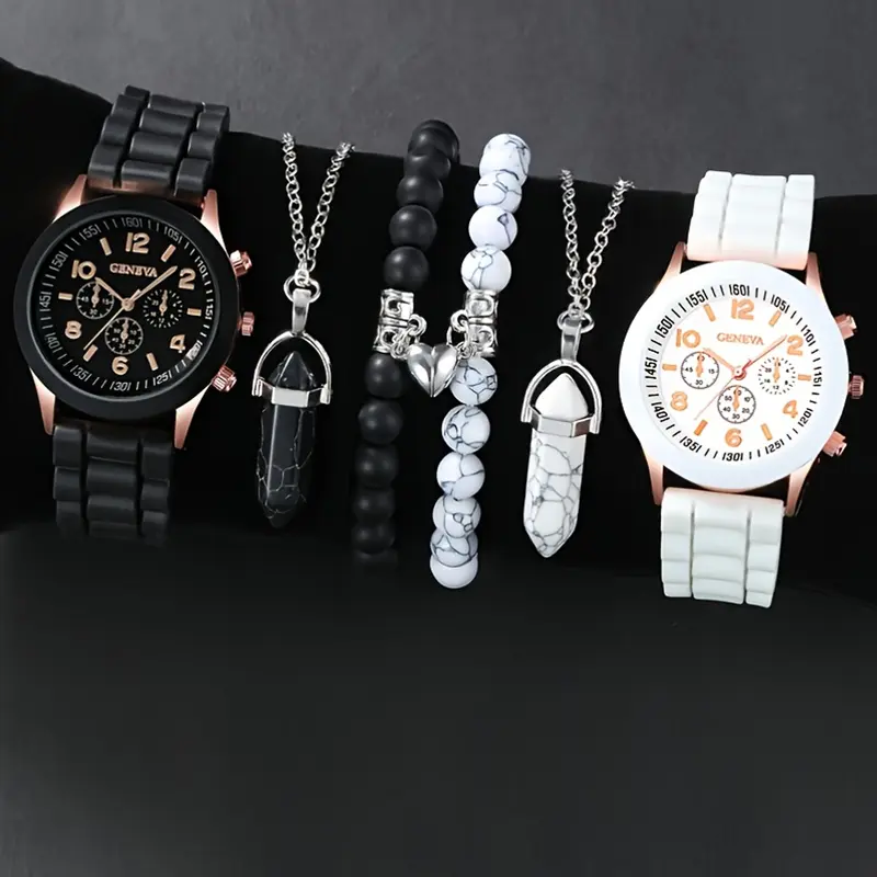 6-Piece/Sets Fashion Best-Sellers Classic Couple Collection Quartz Watch Gift Set