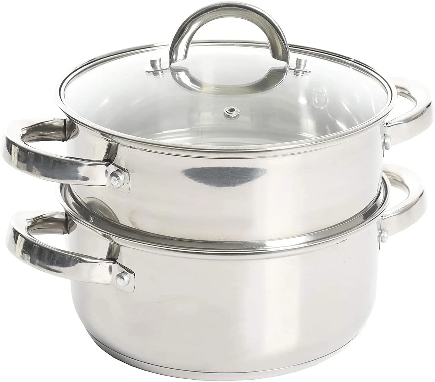 3 QT Stainless Steel Dutch Oven with Steamer Basket, Stovetop Steamer Pot for Vegetables, Rice & Tamales, Dishwasher Safe Cookware