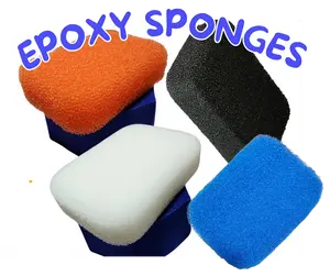 Epoxy Sponge White Black Orange Blue Grout 7 1/4 x 5 1/8 x 2 inches Heavy Duty Squeezing Sink Home Cleaning Scrubbing Pad Made in The USA