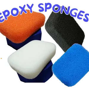 Epoxy Sponge White Black Orange Blue Grout 7 1/4 x 5 1/8 x 2 inches Heavy Duty Squeezing Sink Home Cleaning Scrubbing Pad Made in The USA