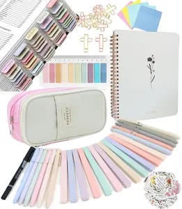 Bible Study Supplies Journaling Kit with Tabs and Highlighter, Pen Case, Bible Annotation kit, Bible Study Group Essentials Accessories Set for Women Students Beginner Christian Gifts