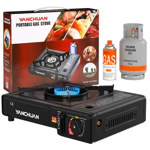 2900W Portable Outdoor Camping Stove,Butane/Liquefied Gas Tank Dual Fuel Tabletop Stove Burner Gas Stove,Outdoor Pinic Cooker,Cooking Gear