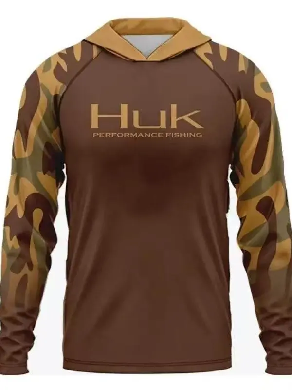 Breathable Sports Wear Fishing Hoodie Shirt - Hooded Long-Sleeve Sun Protection Jacket, Lightweight, Quick-Drying, Suitable for Fishing, Hiking, Outdoor Boating