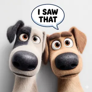 "I Saw That" Funny Double Dogs Watching Car Vinyl Decal - Hilarious Peeking Pups Sticker for Pet Lovers and Dog Parents - Perfect for Vehicle Windows, Bumpers, and Gift-Giving