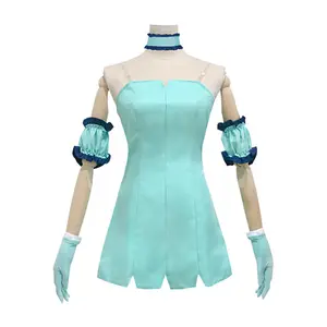 Anime Inspired Maid Cosplay Costume for Women | Tokyo Mew Mew Character Blue Mint Outfit | Roleplay Dress with Apron Headband for Parties & Conventions | Breathable Fabric Easy Care