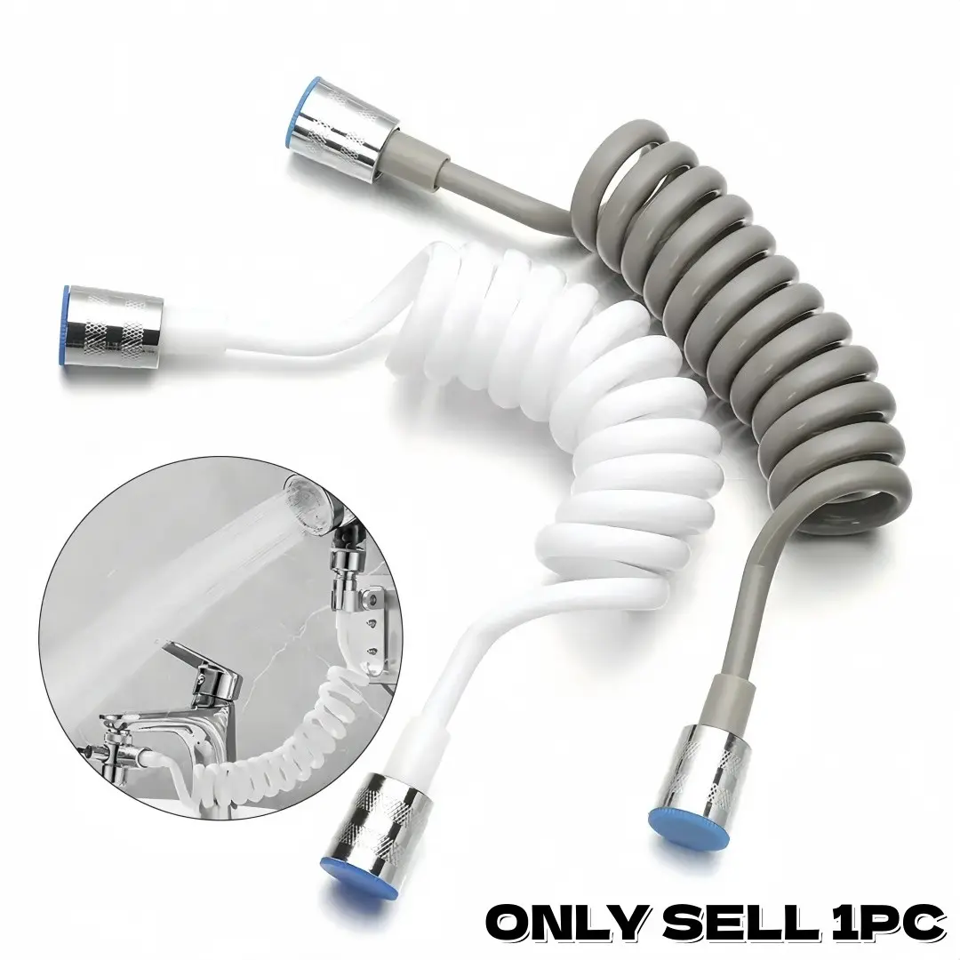 Adjustable Toilet Spray Gun Hose, Explosion-Proof Leak-Resistant Telephone Line Spring Tube, Bathroom Shower Inlet Pipe, Universal 4-Inch Connector 1.5/2/3m, Bidet Hose, Bidet Attachment For Toilet, Toilet Bidet Sprayer