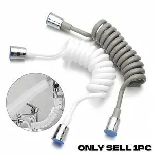 Adjustable Toilet Spray Gun Hose, Explosion-Proof Leak-Resistant Telephone Line Spring Tube, Bathroom Shower Inlet Pipe, Universal 4-Inch Connector 1.5/2/3m（4.9/6.5/9.8ft）, Bidet Hose, Bidet Attachment, Toilet Bidet Sprayer