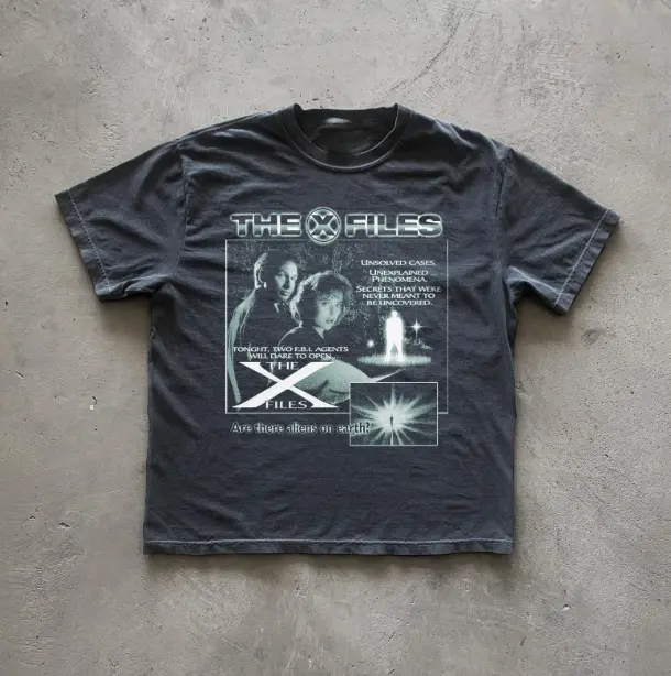 Y2k The X Files T-Shirt, Graphic Tees Gothic Grunge Y2k Emo Scene Amity Affliction Style Clothes Men Women Streetwear